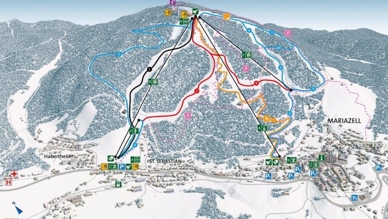 Piste map Mariazeller Bürgeralpe, © Mariazeller Bürgeralpe Piste map Mariazeller Bürgeralpe, © Mariazeller Bürgeralpe