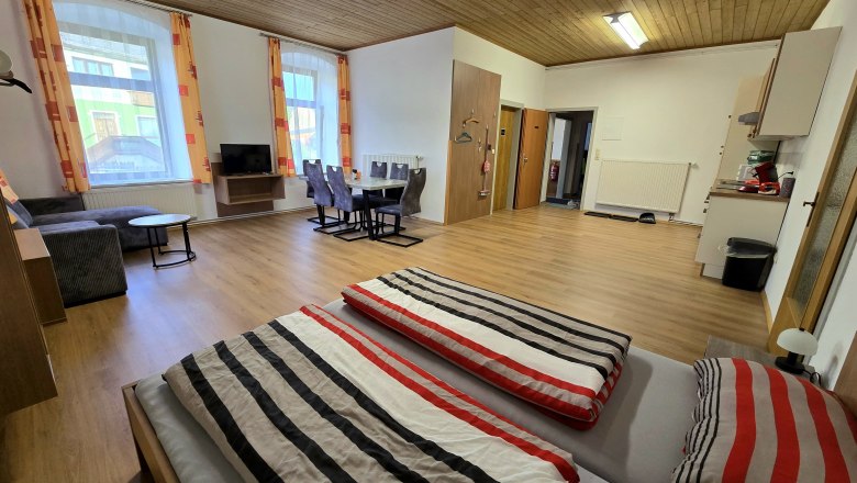 Apartment 4 - Sleeping area with kitchen, © Tanja Bauer Apartment 4 - Sleeping area with kitchen, © Tanja Bauer