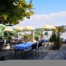 Gastgarten auf der Terrasse mit Blick auf die Donau, © Wachauerhof