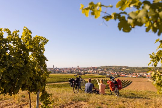 Krátká přestávka u městečka Retz na trase EuroVelo 13., © Niederösterreich Werbung/ Franziska Consolati