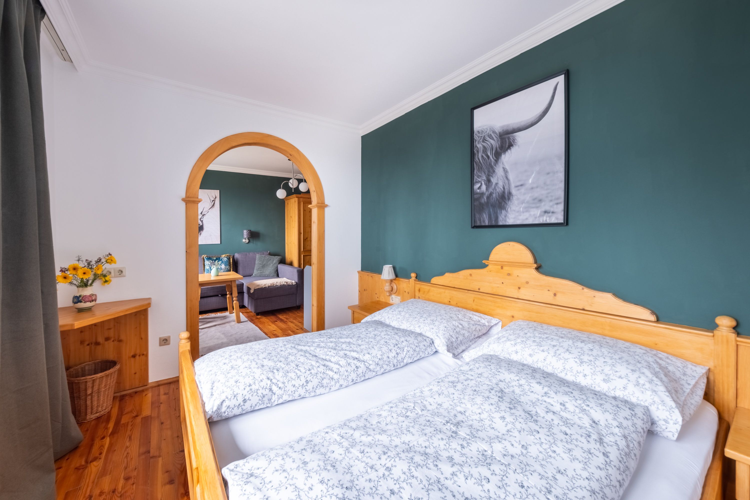 Příklad pokoje z hotelu Ferienhof am Jauerling