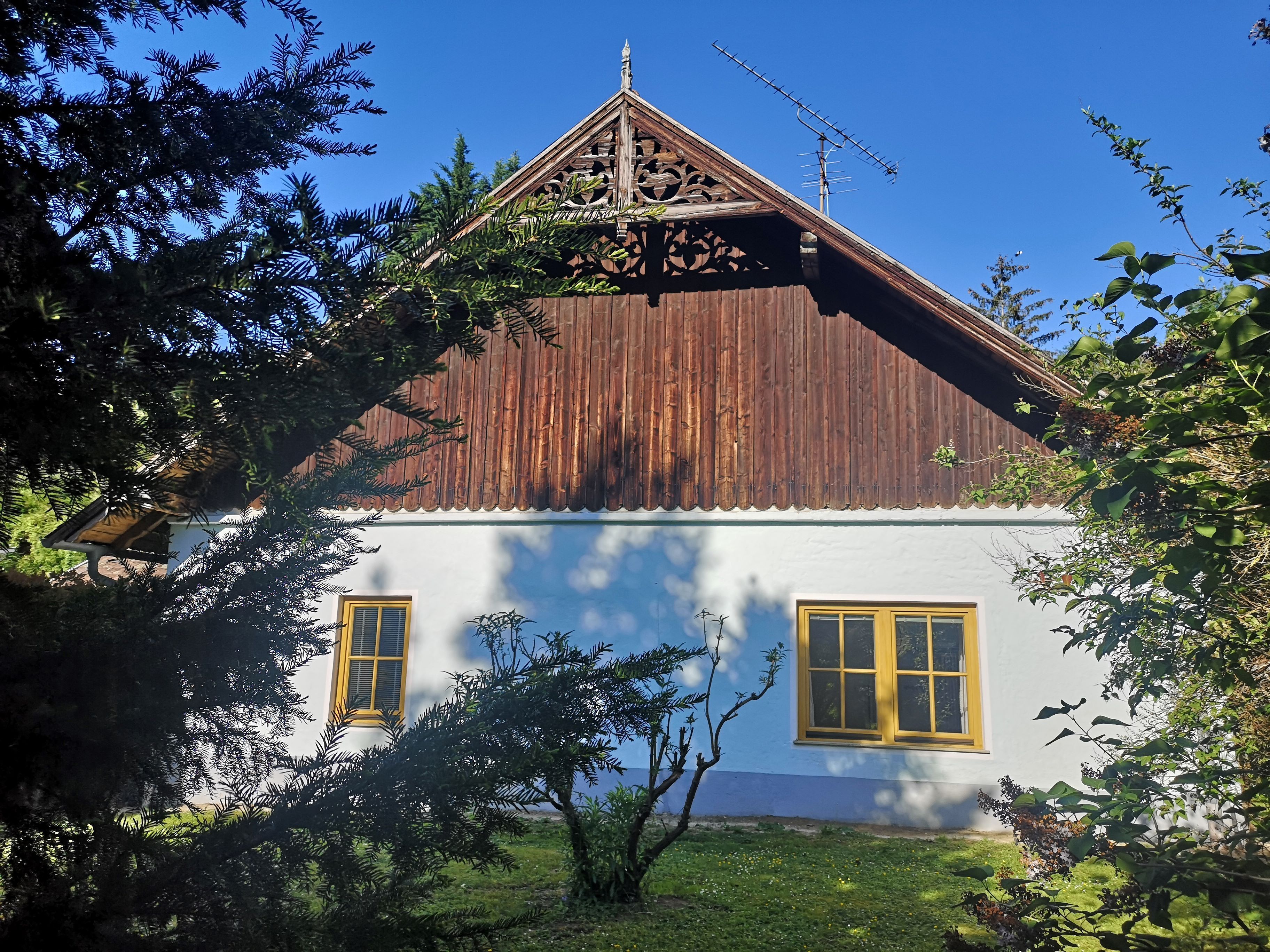 Výhled na zahradu domu