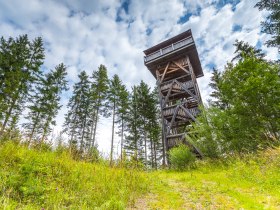 Vyhl&iacute;dkov&aacute; věž na tematick&eacute; stezce D&iacute;lna, les a voda