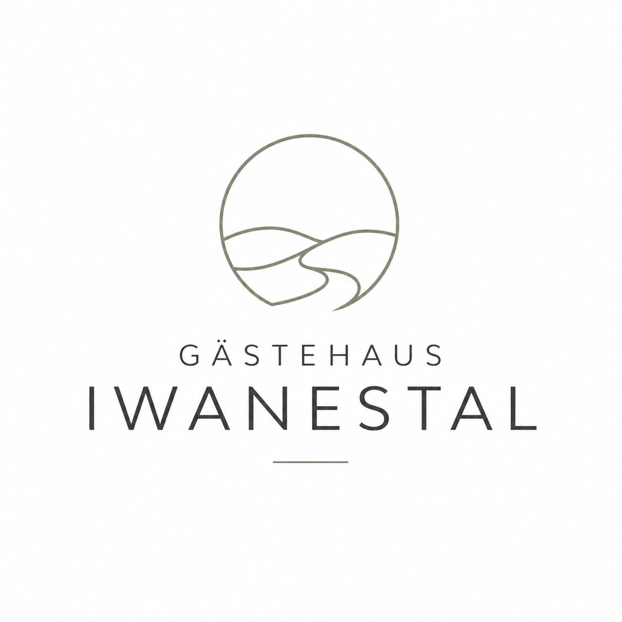 Logo penzionu Iwanestal s motivem stylizované krajiny.