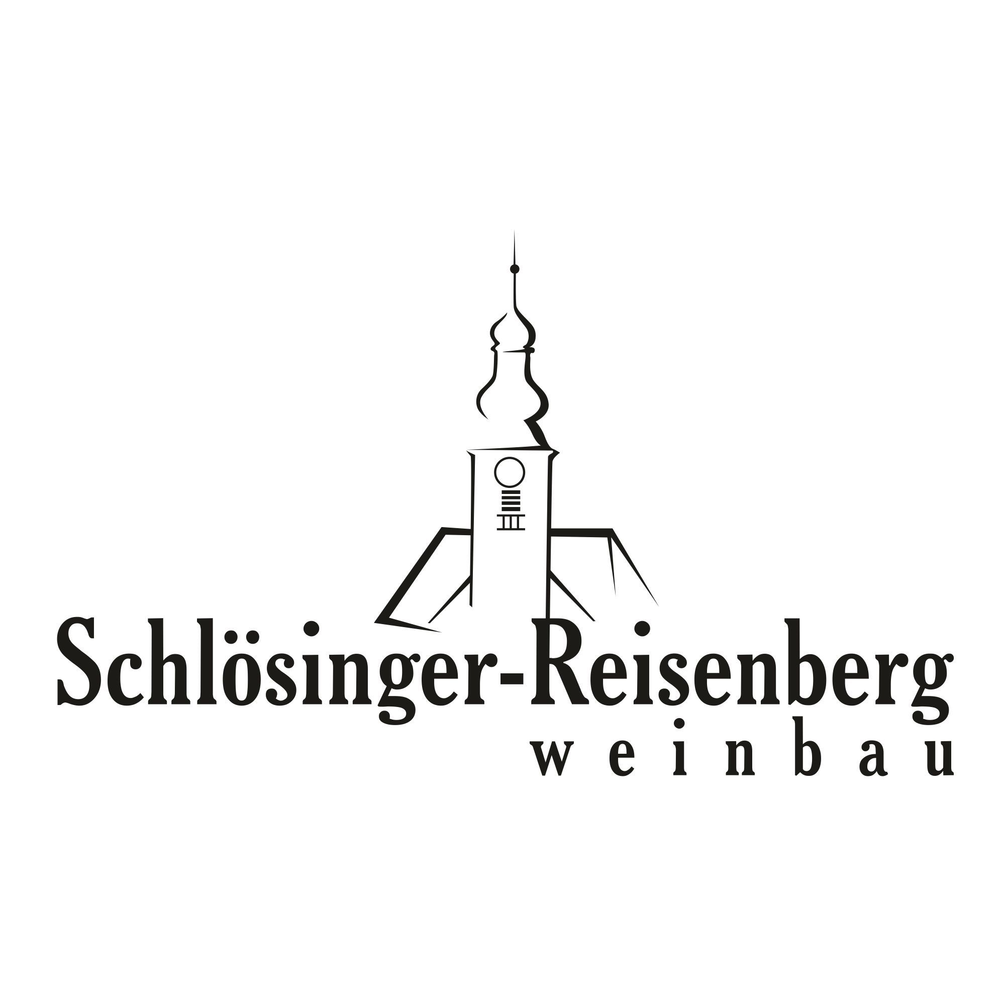 Logo společnosti Schlösinger-Reisenberg Weinbau se stylizovanou věží.