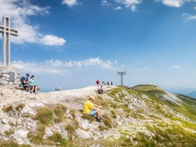Klosterwappen - Gipfelkreuz des Schneebergs 2076m, &copy; Wiener Alpen in Nieder&ouml;sterreich - Schneeberg Hohe Wand