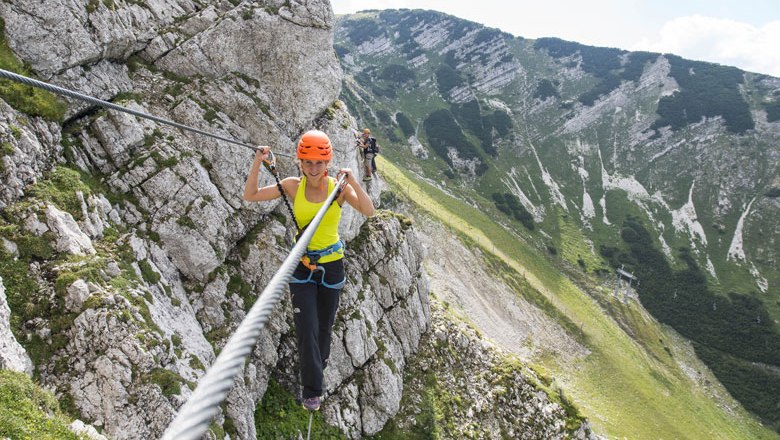 Závěsný most ferraty „Heli Kraft“ na Hochkaru, © Alexander Kaiser