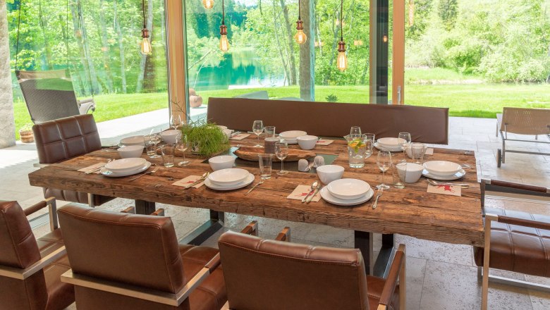 Jídelna s výhledem na jezero, © Ferienhaus am See