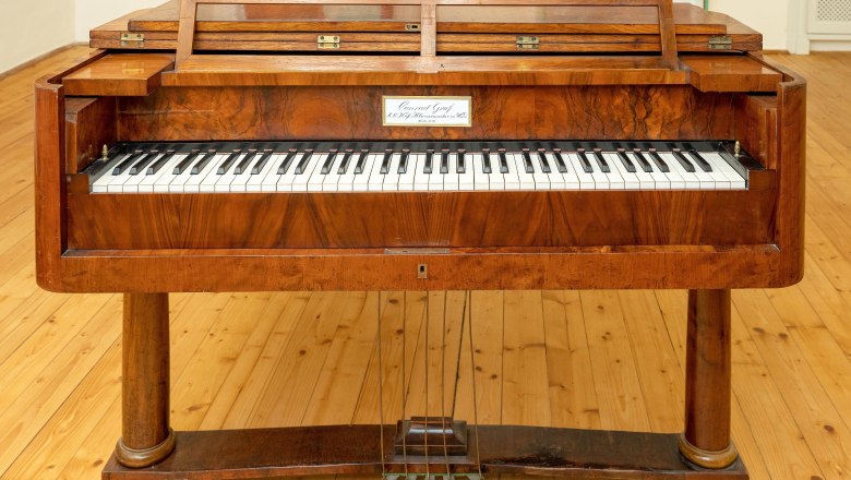 Kladívkový klavír z roku 1820, Beethovenův dům Baden, © Thomas Magyar