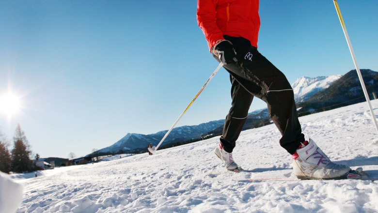 Cross-country skiing through the snow, &copy; weinfranz.at
