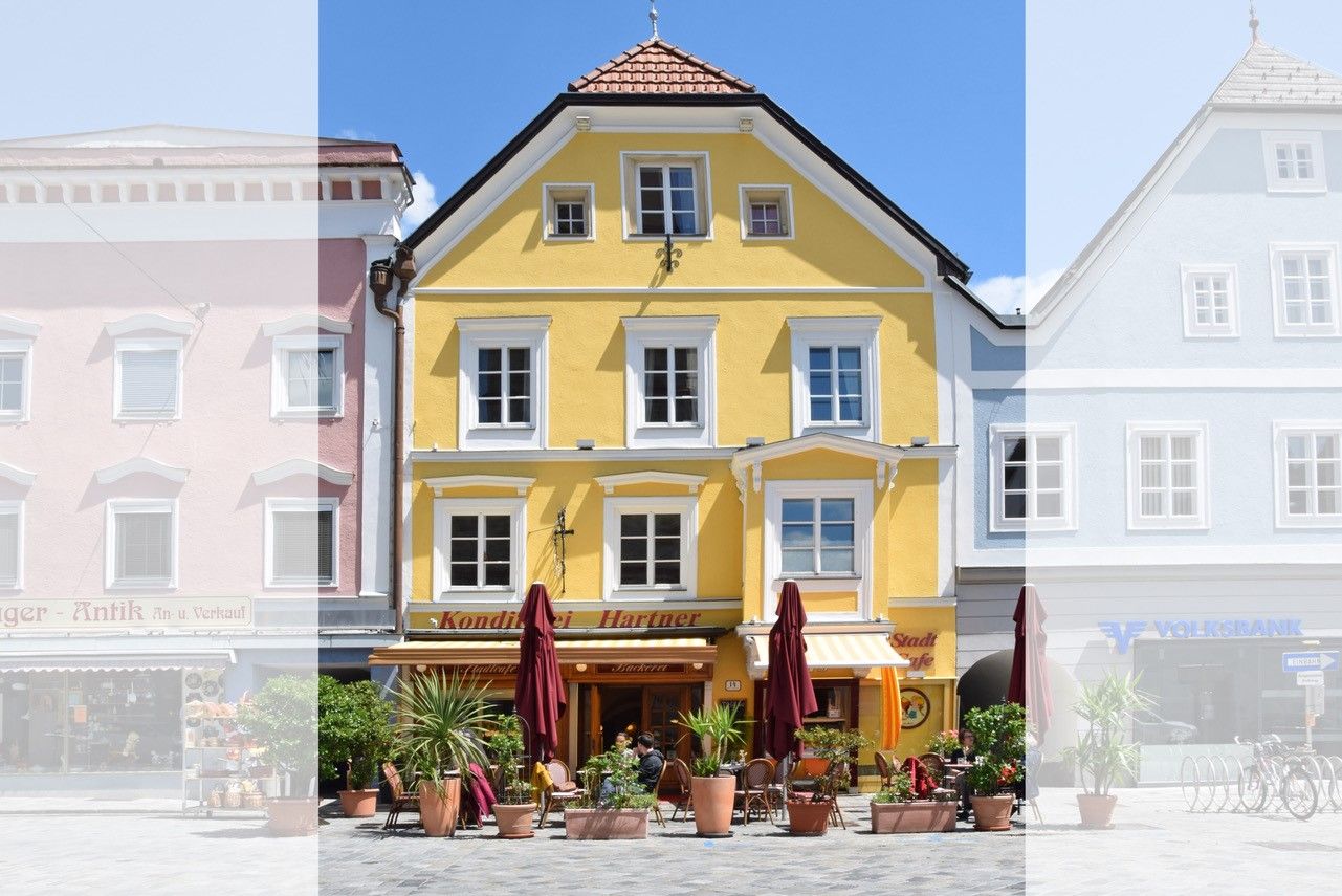 Pohled na dům Café Hartner