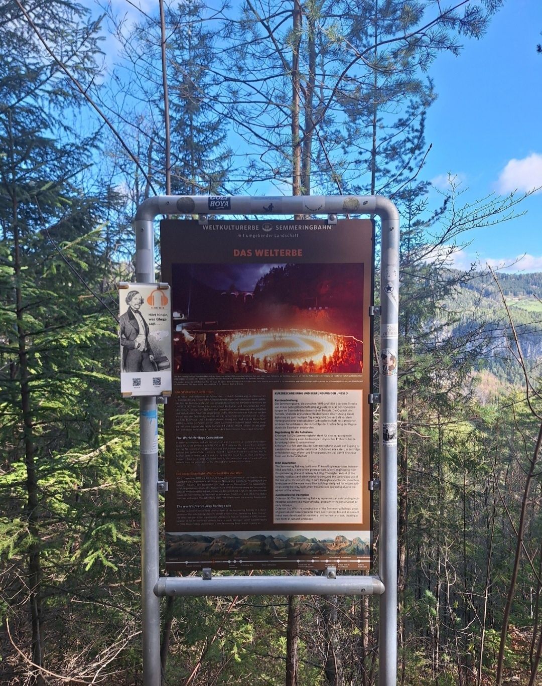 Informační tabule a audioprůvodce na železniční turistické stezce