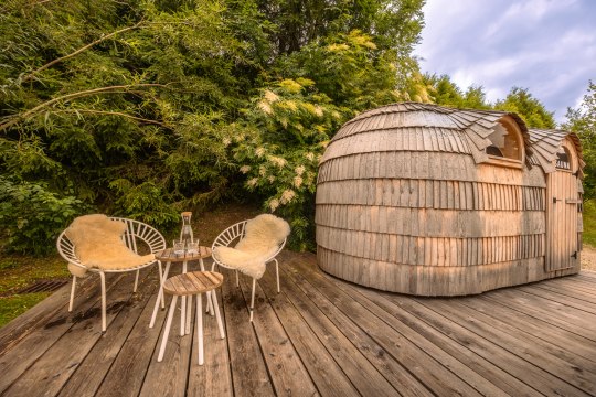 Sauna na zahradě v zařízení Urlaub am Bahnhof, © Maximilian Pawlikowski