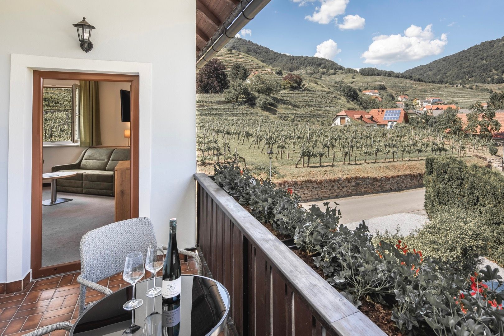 Balkon pokoje v Haus Winzerin
