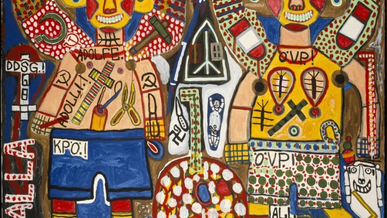 August Walla, Two Angels, 1986, &copy; Privatstiftung - K&uuml;nstler aus Gugging