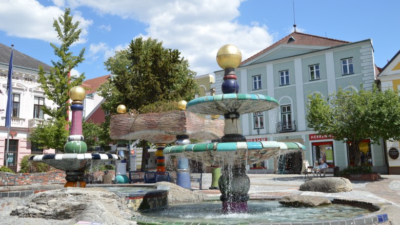 Hundertwasserbrunnen, © Stadtgemeinde Zwettl