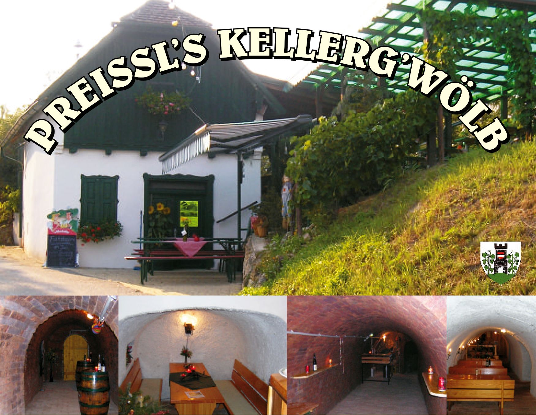 Pohled na exteriér a interiér Preisslova Kellerg'wölb.