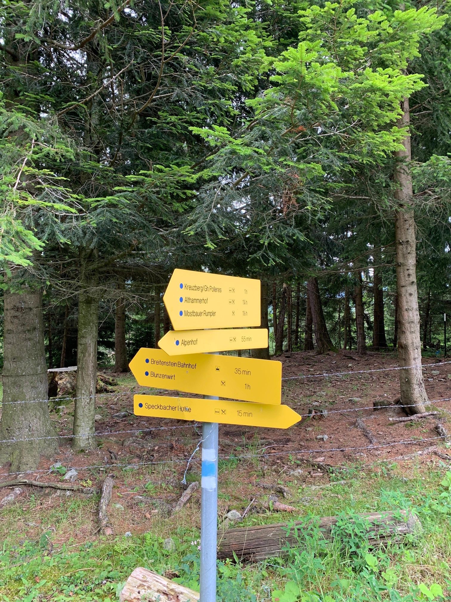 Směrovka k chatě Speckbacherhütte